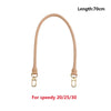 A light tan genuine vachetta leather bag strap with a 70cm length.