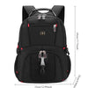 Black durable waterproof laptop backpack with adjustable straps and buckles