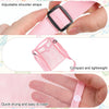 Pink mesh crossbody sling water bottle bag with adjustable shoulder straps and quick-drying features