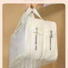 A white waterproof storage pouch with a transparent drainage zone is shown being used for separation.