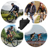 Una colección de imágenes mostrando una bolsa de almacenamiento para cuadro de bicicleta duradera siendo utilizada por ciclis