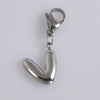 Silver stainless steel alphabet letter charm with a lobster clasp.