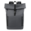 A gray waterproof business laptop backpack with multiple compartments and a black strap.