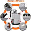Diagram showing designed details of an insulated cooler backpack including shoulder strap, lining, reinforced sewing, zipper,
