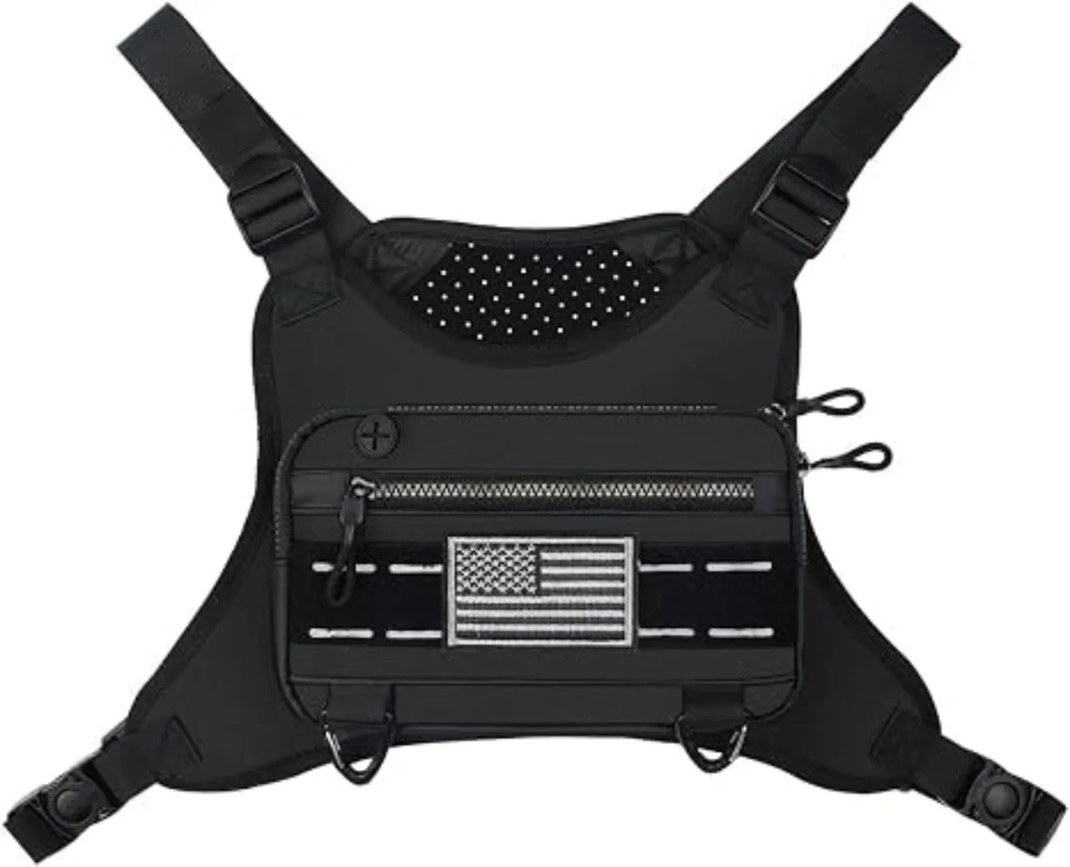 Sac de sport noir multi-usage avec un design patriotique à motif du drapeau américain