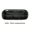 Black felt tote bag organizer insert with three compartments and a zipper closure