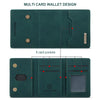 A dark green multi card wallet design showing eight card pockets and a clear ID slot.