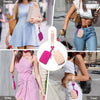 A collection of women using a mini nylon zipper wristlet pouch for coins and essentials in various contexts like shopping, st