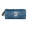 Dunkelblaue Leder-Zipper-Karteinholder-Wallet mit dem Ravenclaw-Wappen und Hogwarts-Branding.