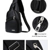 Sac bandoulière noir en PU multifonctionnel avec sangle et tirettes de fermeture éclair