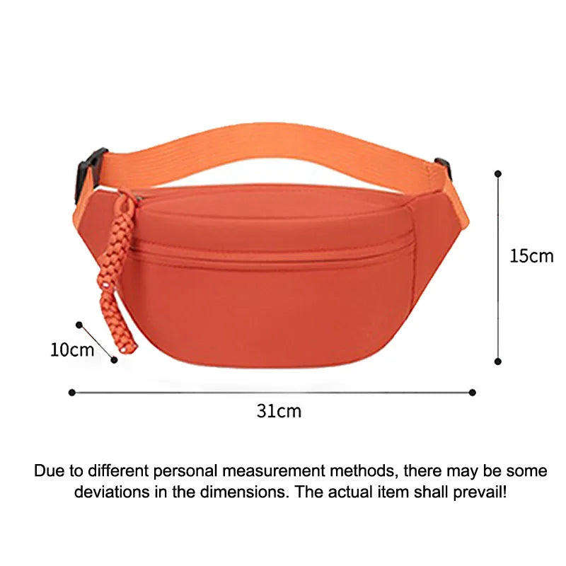 Orange anti-theft waist pack designed for travel and running.