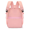 Rosa Reise-Boarding-Rucksack mit rosa Trägern und schwarzen Akzenten.