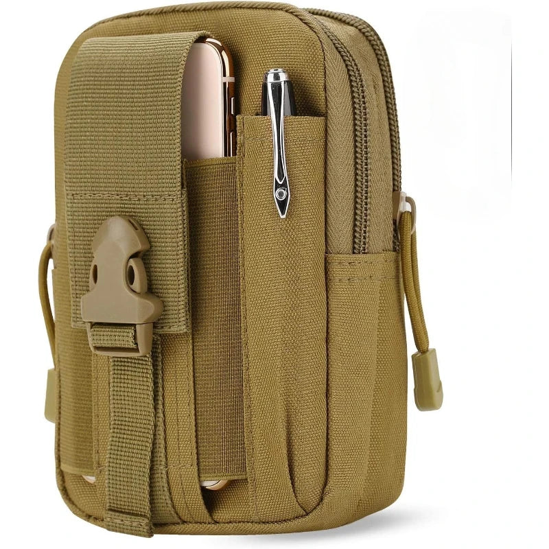 Olive green tactical EDC waist pouch belt for phone and tools