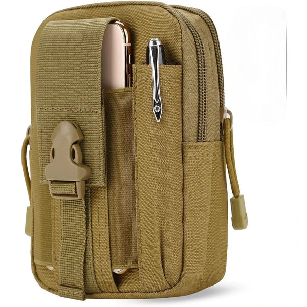 Olive green tactical EDC waist pouch belt for phone and tools