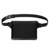 Black waterproof mobile phone pouch with a black strap for protection