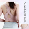 A pink flat buckle design wide waist fit running pack worn on a person's torso.