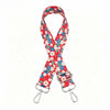 Red and blue floral patterned adjustable nylon shoulder strap for bags and purses