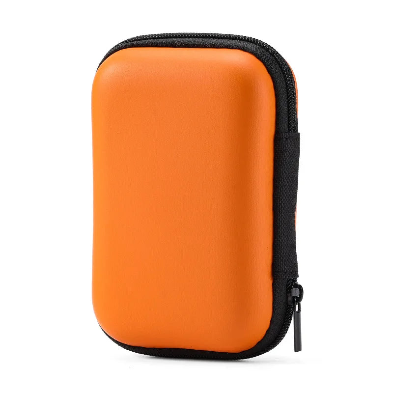 An orange durable PU hard case designed for protecting portable SSDs.