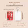 A white card holder with a red background and various decorative elements, made of soft PU leather.