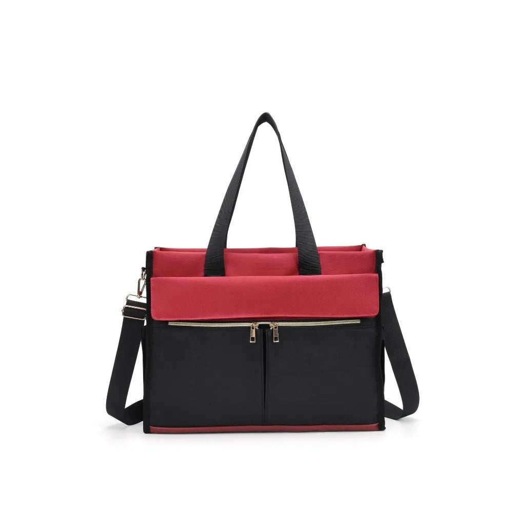Rote und schwarze isolierte Stoff-Lunchtasche mit Schulterriemen