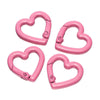 Pink heart-shaped metal spring clasps for DIY jewelry and keychains