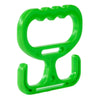 Porta bolsas multiusos ergonómico de color verde brillante con diseño de plástico flexible.