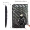 Black textured leather RFID blocking card holder wallet shown in profile view