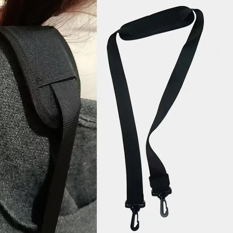Black adjustable nylon shoulder strap for bags and briefcases