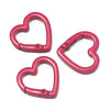 Two pink heart-shaped metal spring clasps for DIY jewelry and keychains