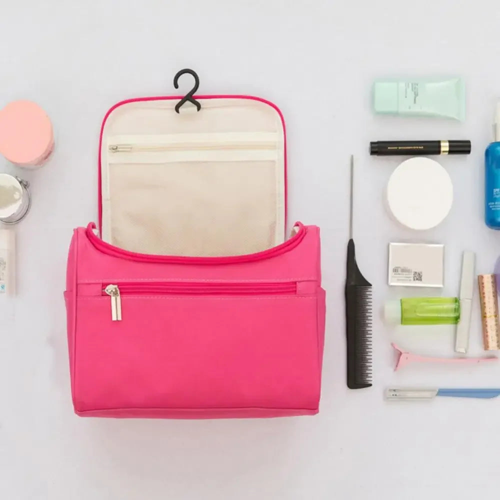 Rosa wasserdichte Aufbewahrungstasche für Make-up mit Reißverschluss und Beauty-Tools
