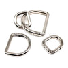 Silver D-shape metal spring ring clasp for bags and keychains