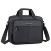 Mochila horizontal para hombros negra para hombres con compartimento acolchado y correas ajustables