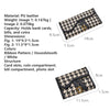 Portefeuille en cuir PU noir et blanc à motif avec détails de ruban et plusieurs compartiments.