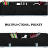 Black quilted multifunctional pocket for storing crafting tools and supplies