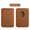 Brown leather card wallet for iPhone with a cutout slot