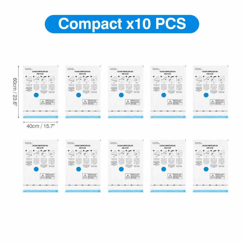 Ten compact vacuum storage pumps packaged together
