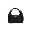 Black waterproof nylon crossbody bag with dual straps shown from the front.