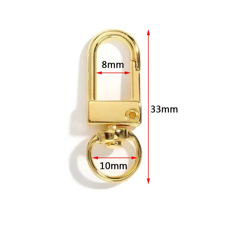 Goldmetall-Swivelverschluss-Haken für Taschen und Gürtel mit 8mm und 10mm Ringen