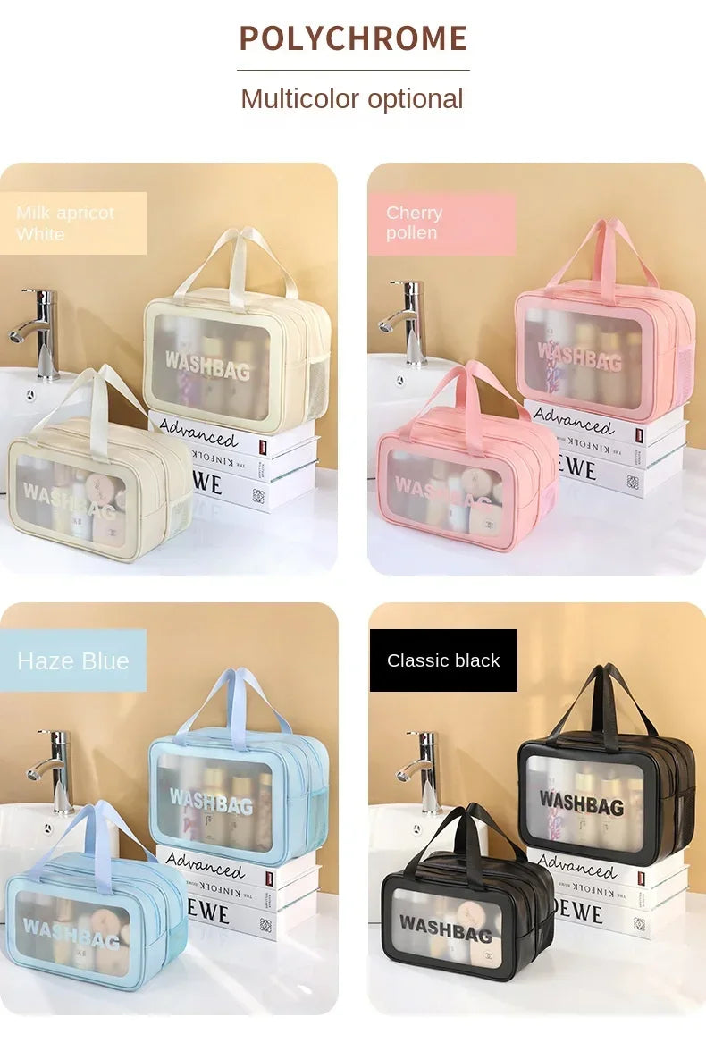 Colección de bolsas de maquillaje y tocador para separar húmedo/seco en varios colores, incluyendo blanco de albaricoque lech