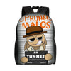 A black backpack featuring a cartoon drawing of a person in a brown hat and the text SR TUNNER POLICE 194274