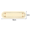 A light beige oval PU leather bag base with pre-punched holes for crochet and knitting projects.