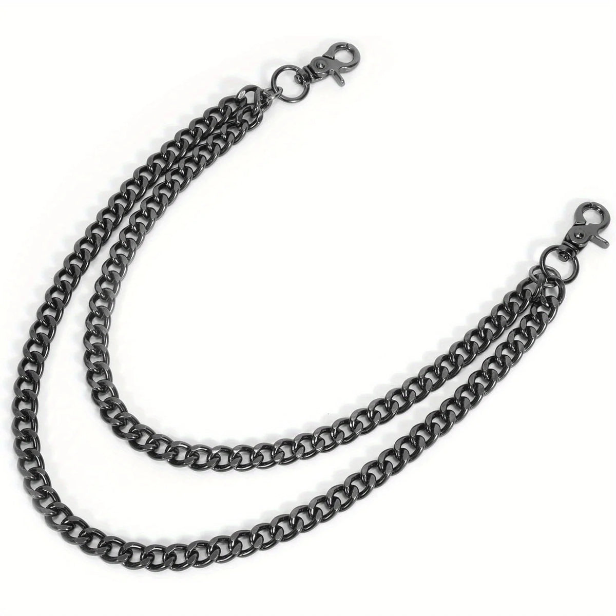 Silberfarbener verstellbarer Krabbenverschluss-Geldbörsenkette für Schlüssel und Accessoires.