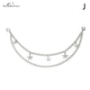 Silver multi-layer metal chain strap featuring small star charms for a bag or accessory.