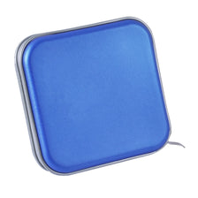 Étui de compression portable bleu pour ranger CD ou DVD.