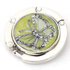 Gancho para colgar mesa de mariposa de aluminio plegable plateado con diseño de mariposa verde decorativa
