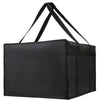 Black insulated non-woven pizza delivery bag with black straps
