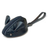 Portefeuille en cuir marron foncé en forme de souris en dessin animé avec une sangle.
