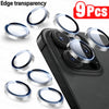 Nine clear edge transparency screen protectors for mobile devices shown next to a smartphone.