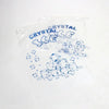 Clear plastic storage bags filled with ice cubes labeled Crystal Ice