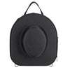 A black durable EVA hard shell hat case shown from above.